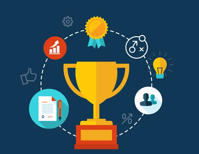 Illustration of a trophy representing our mission to win for clients
